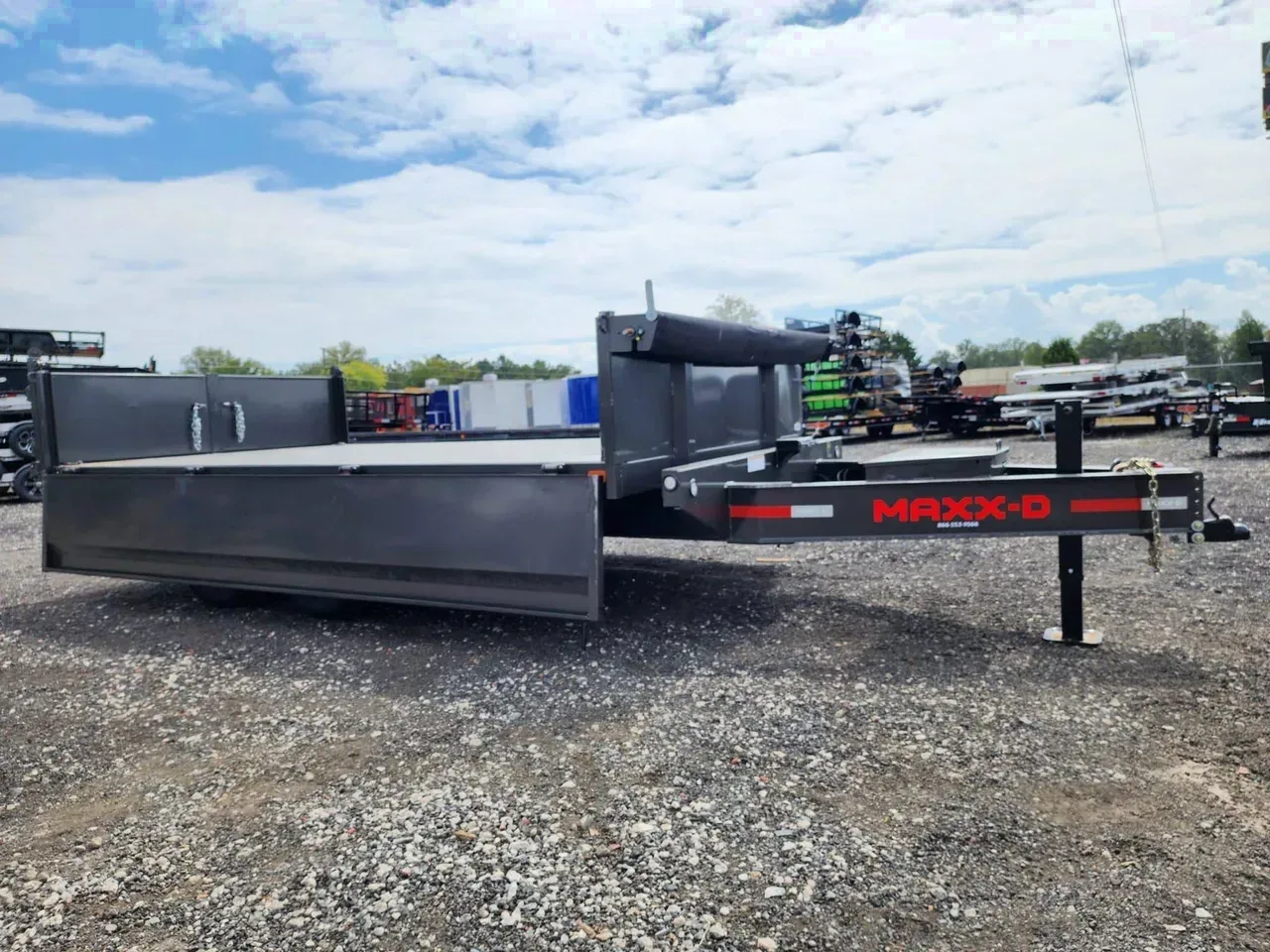 Dump Trailer 2025 8.5X14 MAXXD Trailers 8.5×14 D9X Tandem Axle 14K DeckOver Drop Down Sides Forklift Dump Trailer -DUMP814-D9X-126304 8.5 ft. x14 ft.