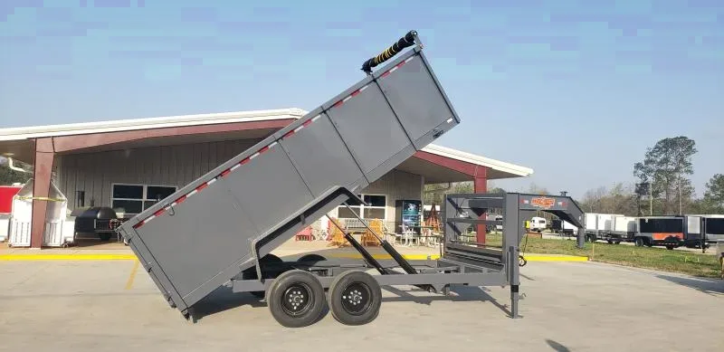 7x16 8 ton dump trailer gooseneck  15 yard dumpster