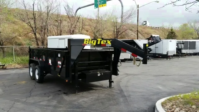 14ft gooseneck dump trailer w/LED lights