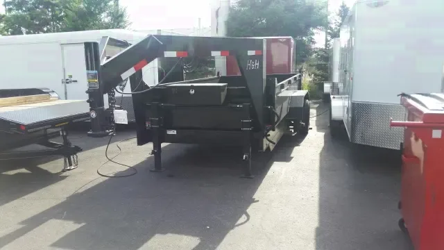 14ft Black Gooseneck Dump Trailer