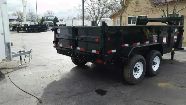 14ft Black Gooseneck Dump Trailer  w/Tarp