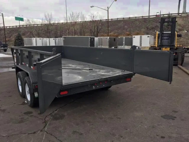 Charcoal 7x14 w/Scissor Lift Hoist Dump Trailer