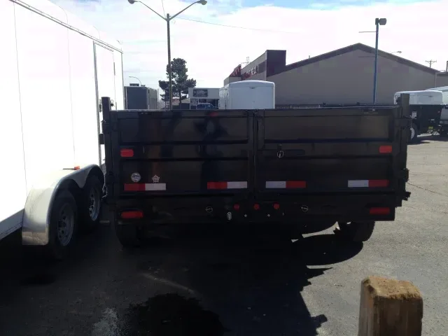 14ft Black Bumper Pull dump trailer