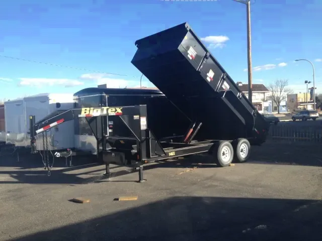 16ft Black Gooseneck Dump Trailer
