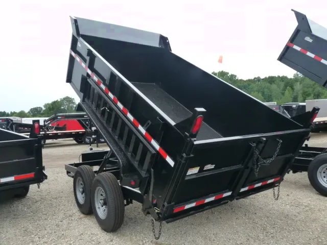 12ft TA Black Bumper Pull Dump Trailer