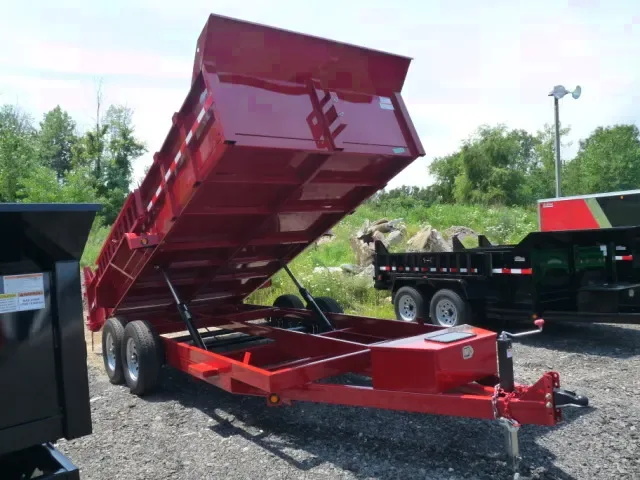 RED 16FT BUMPER PULL  DUMP TRAILER