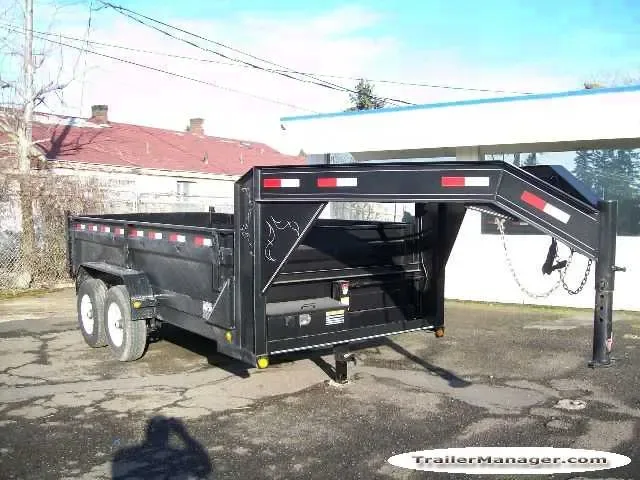 14ft Gooseneck Dump Trailer 7000lb Axles