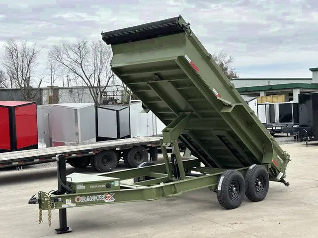 2025 RawMaxx 7x14 7-Ton Green Dump Trailer with Powered Jack - Make an Offer