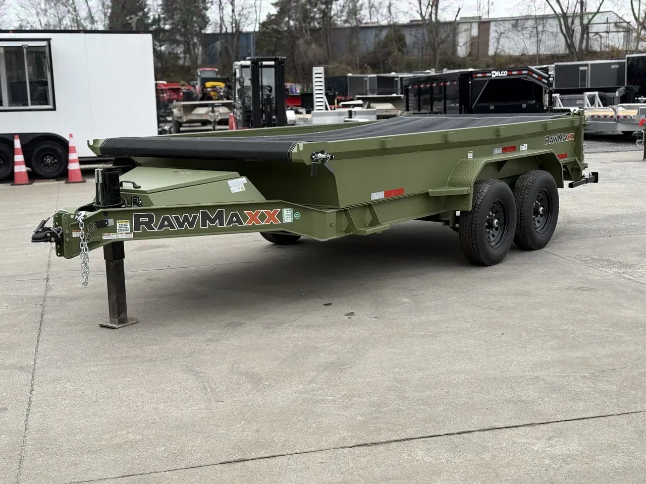 114085 - 2024 RawMaxx 7x14 14k LowPro Dump W/ Hyd Jack Dump Trailer