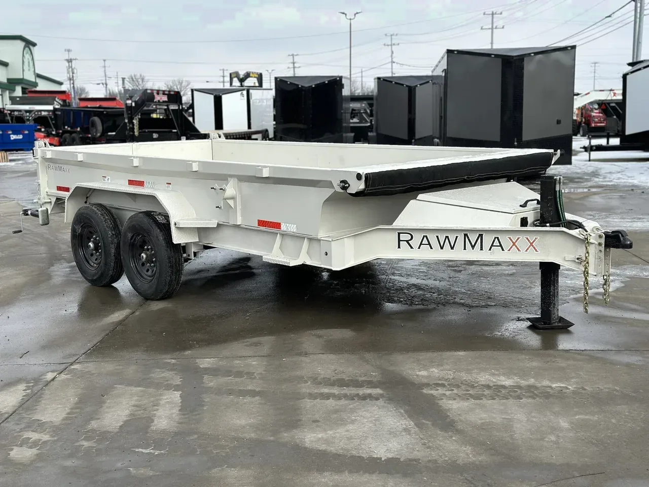 114086 - 2024 RawMaxx 7x14 14k LowPro Dump W/ Hyd Jack Dump Trailer