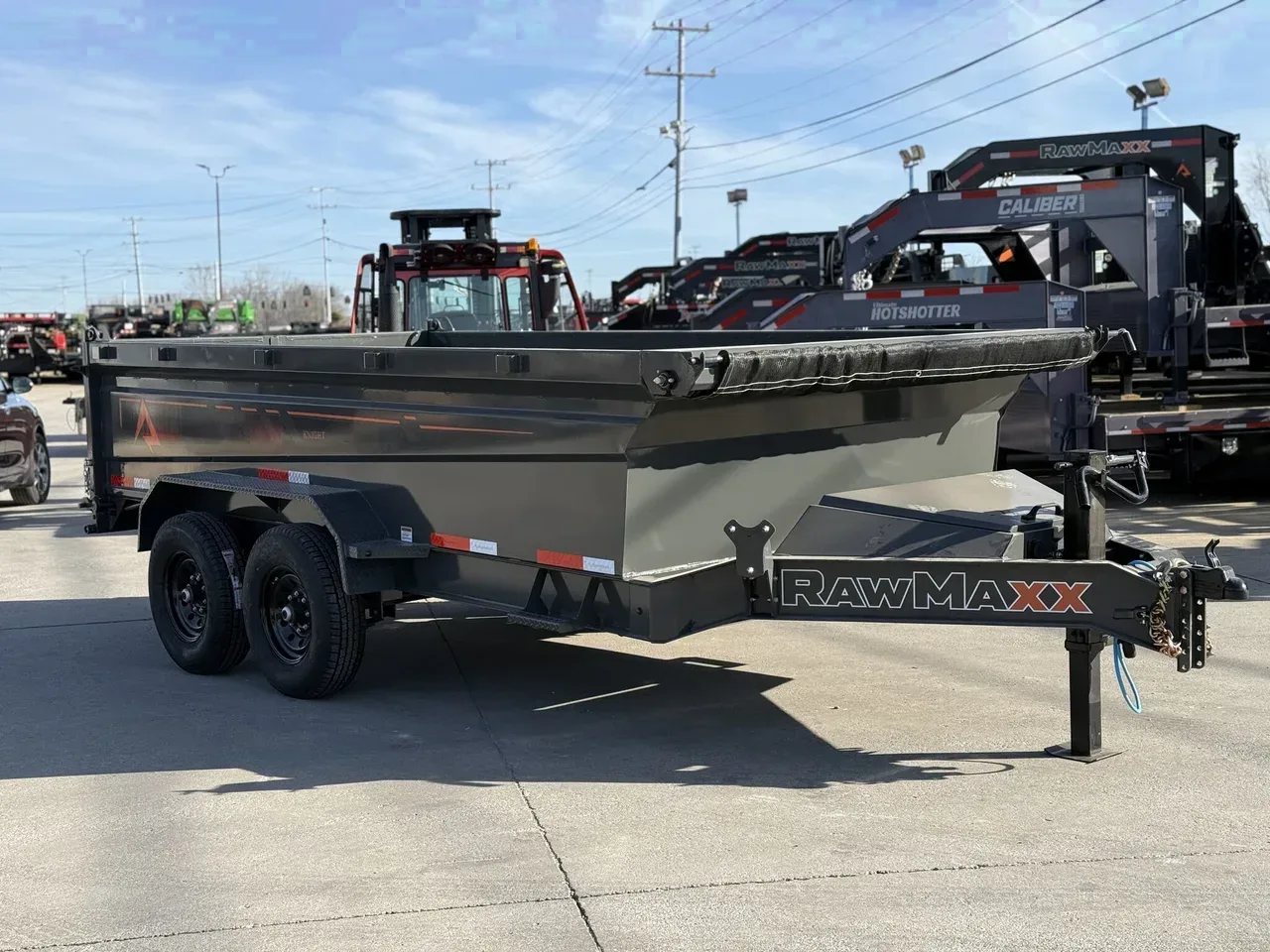 130966 - 2026 RawMaxx Knight Edition 7x14 14k MidSide Dump Dump Trailer