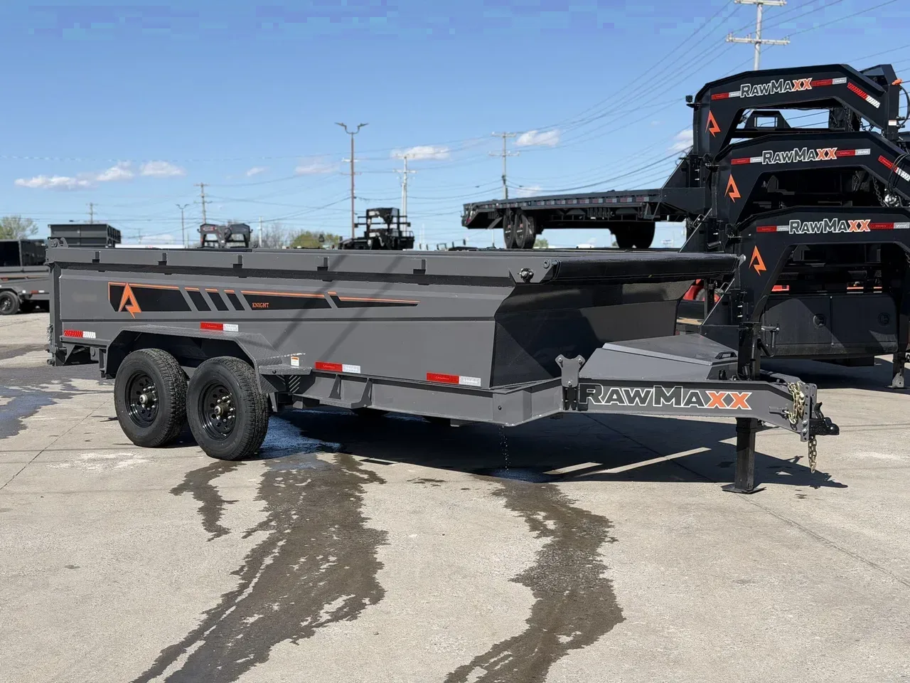 132467 - 2026 RawMaxx Knight Edition 7x16 14k MidSide Dump Dump Trailer