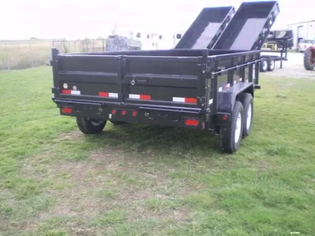 7x14 Black Low Profile Dump Trailer w/2ft sides