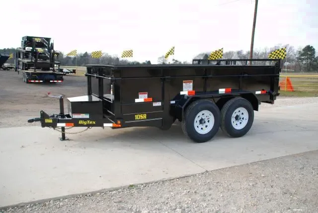 Black 12ft Tandem 5200lb Axle Dump Trailer