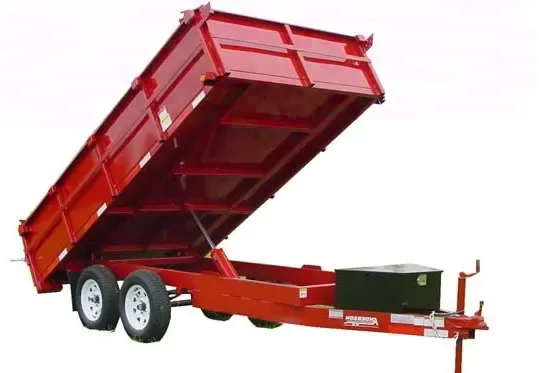 Red Dump Trailer 10ft Single Ram