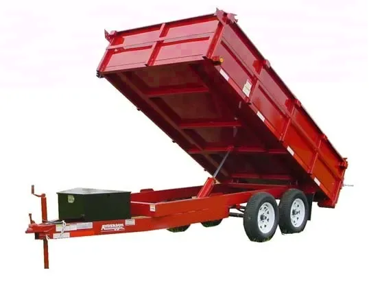 RED 10FT SINGLE RAM DUMP TRAILER