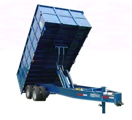 BLUE 16FT BUMPER PULL DUMP TRAILER