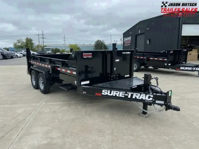New 2025 Sure-Trac 7x14 Pro Series 15.4K Dump Trailer with Pintle Hitch