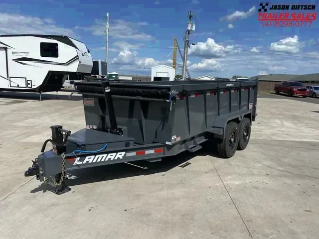 2025 Lamar DT142 7x14 Tandem Axle Dump Trailer - Gray