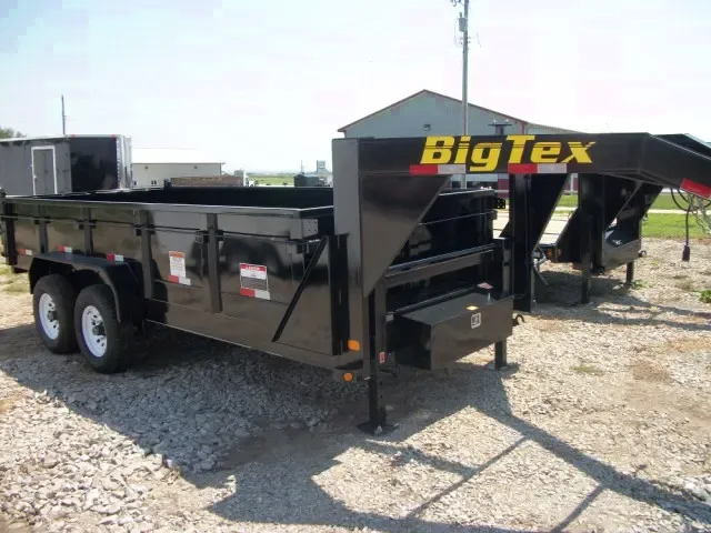 14ft Gooseneck Dump Trailer w/LED Lights