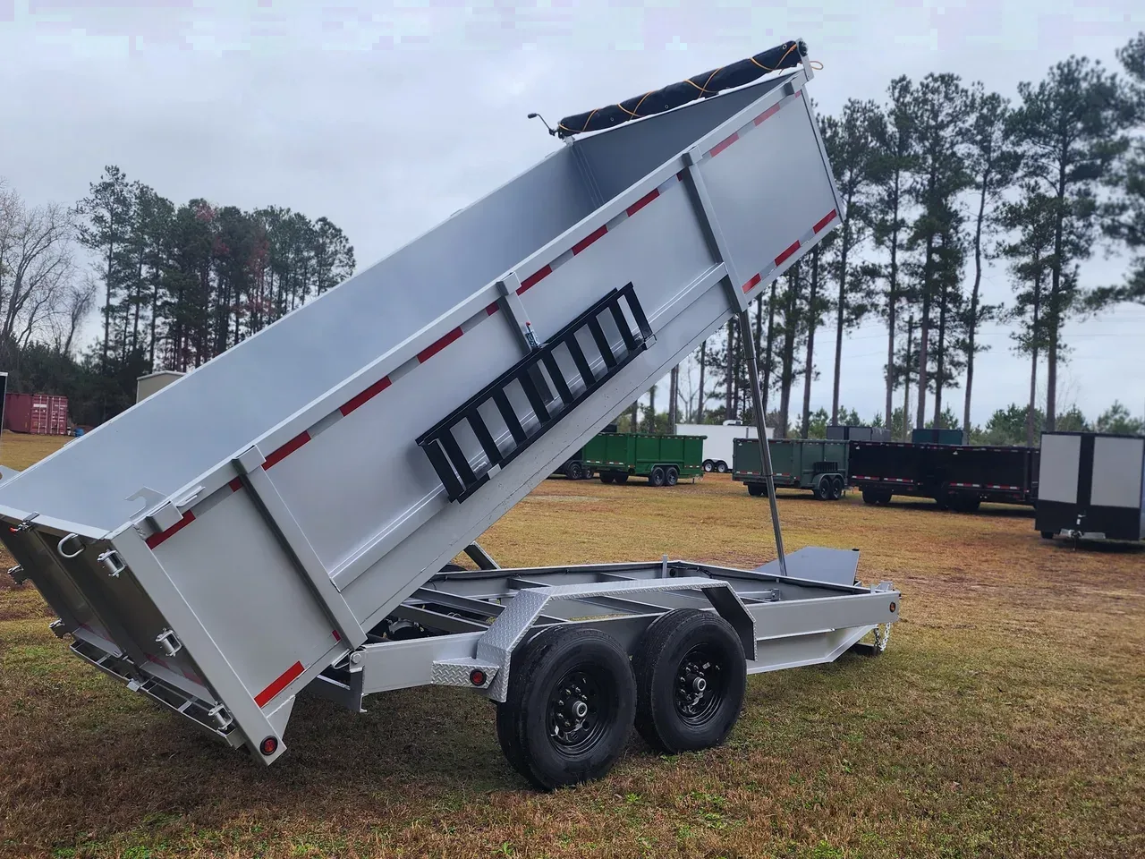 2026 Heavy Duty 3 Stage 8 Ton Hydraulic Lift 7X16 Dump Trailer w/ 36" Sides & 7000# Tandem Axles (14,000# GVWR)