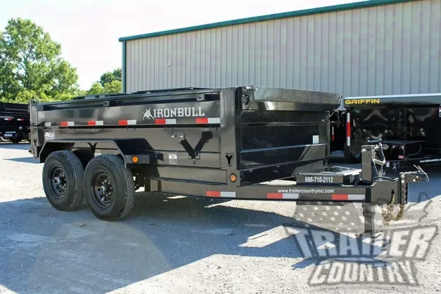 2026 New 7' x 12' IronBull Scissor Hoist Hydraulic Dump Trailer w/ 24" High Sides, Remote Power Up & Down, and MORE!