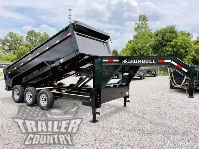 2026 New 7' x 16' Iron Bull Scissor Hoist Hydraulic Triple Axle GN Dump Trlr w/ 48" High Sides