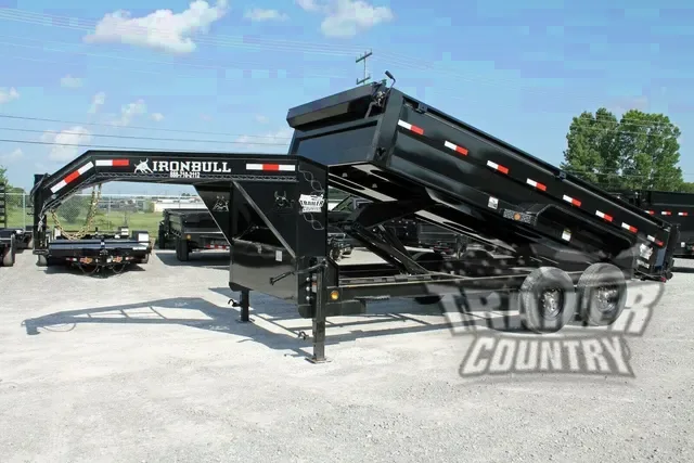 2026 New 7'x16x24 Iron Bull Scissor Hoist Hydraulic Gooseneck Dump Trailer