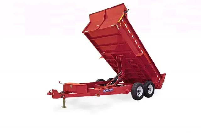 12ft Red TA Bumper Pull Dump Trailer