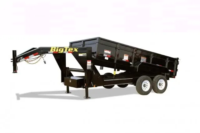 Black 14ft Dump Trailer w/Slide In Ramps