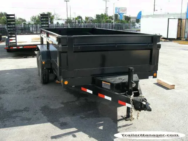 14ft Black Steel Dump Trailer