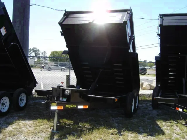 Black 12ft  Single Ram Dump Trailer