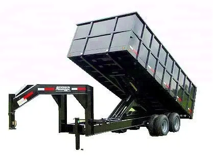 Black 20 Ft Gooseneck Dump Trailer