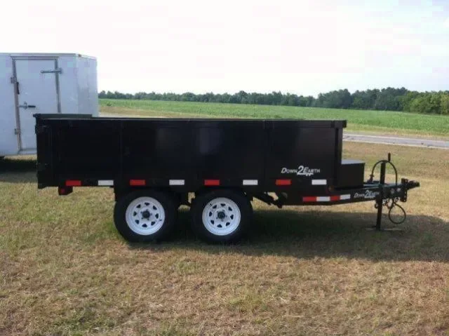 Black Bumper Pull 10ft Single Ram Dump Trailer