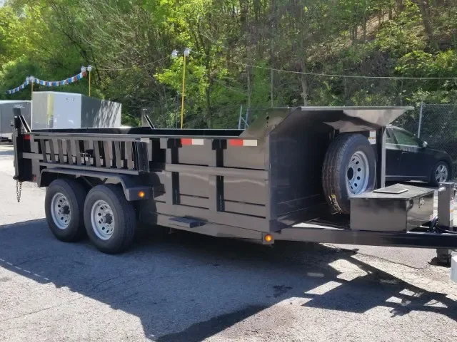Black 14 ft Tandem 7000lb Axle Low Profile  Dump Trailer