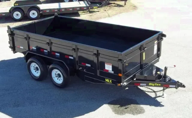 14ft black bumper pull dump trailer