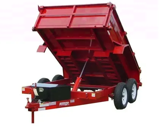 12 ft Red Single Ram Dump Trailer