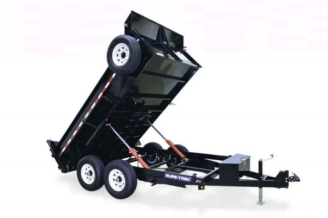 14ft Dual Ramp Black Dump Trailer