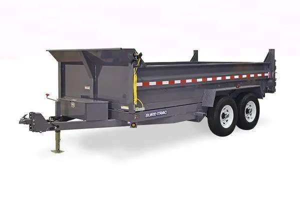 Grey Steel 14ft Dump Trailer