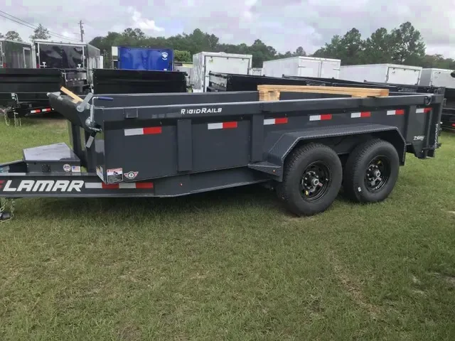 14FT LOW PROFILE GREY DUMP TRAILER