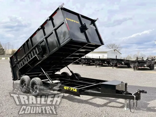 7' x 14'  Hydraulic Dump Trailer w/ 48" High Sides, Remote, Power Up & Down & MORE
