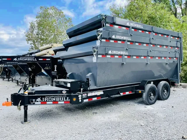 2026 Ironbull 83" x 16' Roll Off Dump Trlr Pkg (1)14K trailer Roll Off plus 3 Stackable Dump Bins