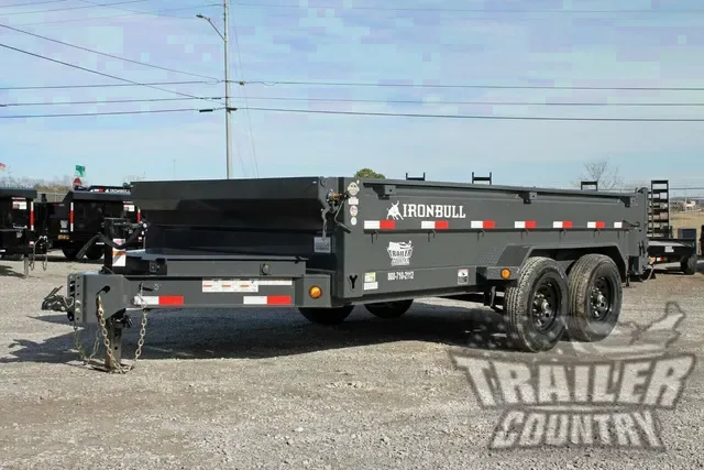2026 New 7' x 16' Iron Bull Scissor Hoist Hydraulic Dump Trailer w/ 24" High Sides, Remote Power Up & Down, and MORE
