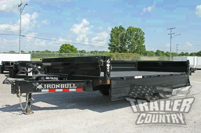 2026 New 8' x 14' Iron Bull Scissor Hoist Hydraulic Dump Trailer w/18" High DUAL DROP SIDES, Remote Power Up & Down, and MORE