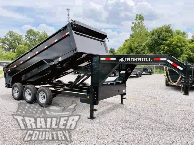 2026 New 7' x 16' Iron Bull Scissor Hoist Hydraulic Triple Axle GN Dump Trlr w/ 48" High Sides