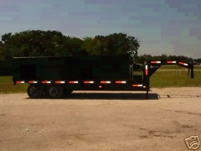 Black 20ft Gooseneck Dump Trailer w/Ramps