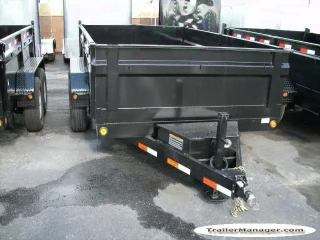 Black 12ft Tandem 5200lb Axle Single Ram Dump