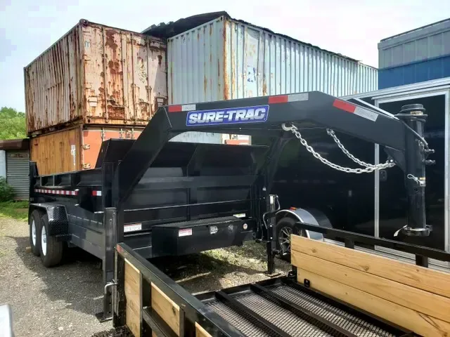 Black 14ft Gooseneck Dump Trailer