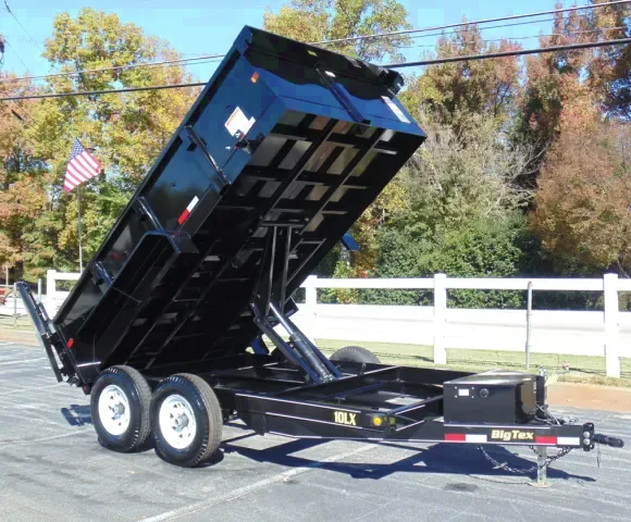 Black 12ft Dump Trailer with Scissor Lift
