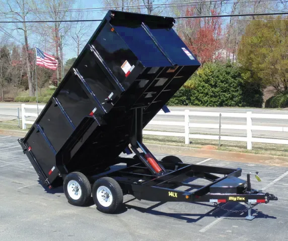14ft Black Dump Trailer with 4 Foot Sides